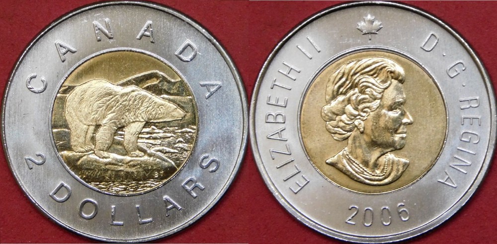 Brilliant Uncirculated 2006 Canada 2 Dollars From Mint's Roll