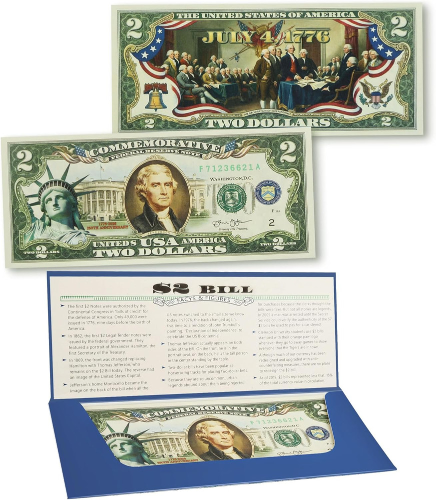 250th Anniversary $2 Bill Commemorative Independence Day Uncirculated Note