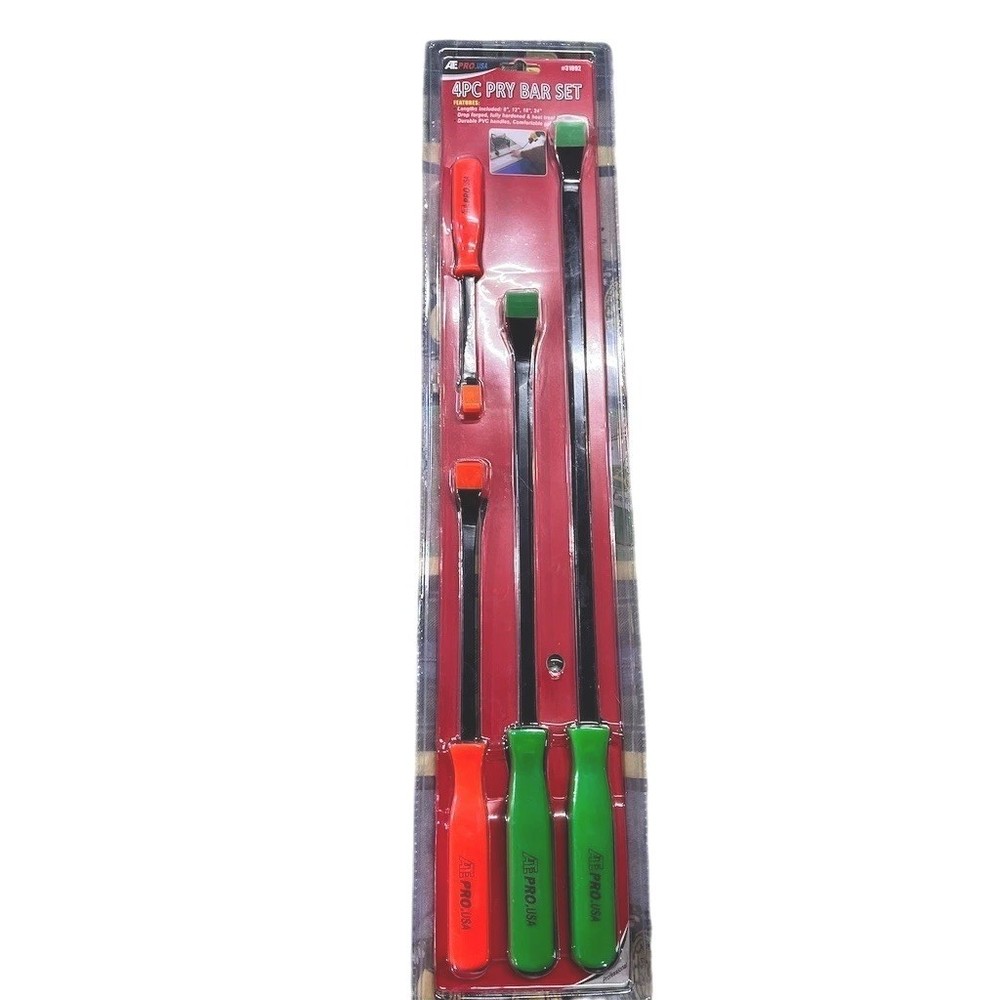 Tool Cache Pry Bar Set 4pc 8" 12" 18" 24" Hand Tools