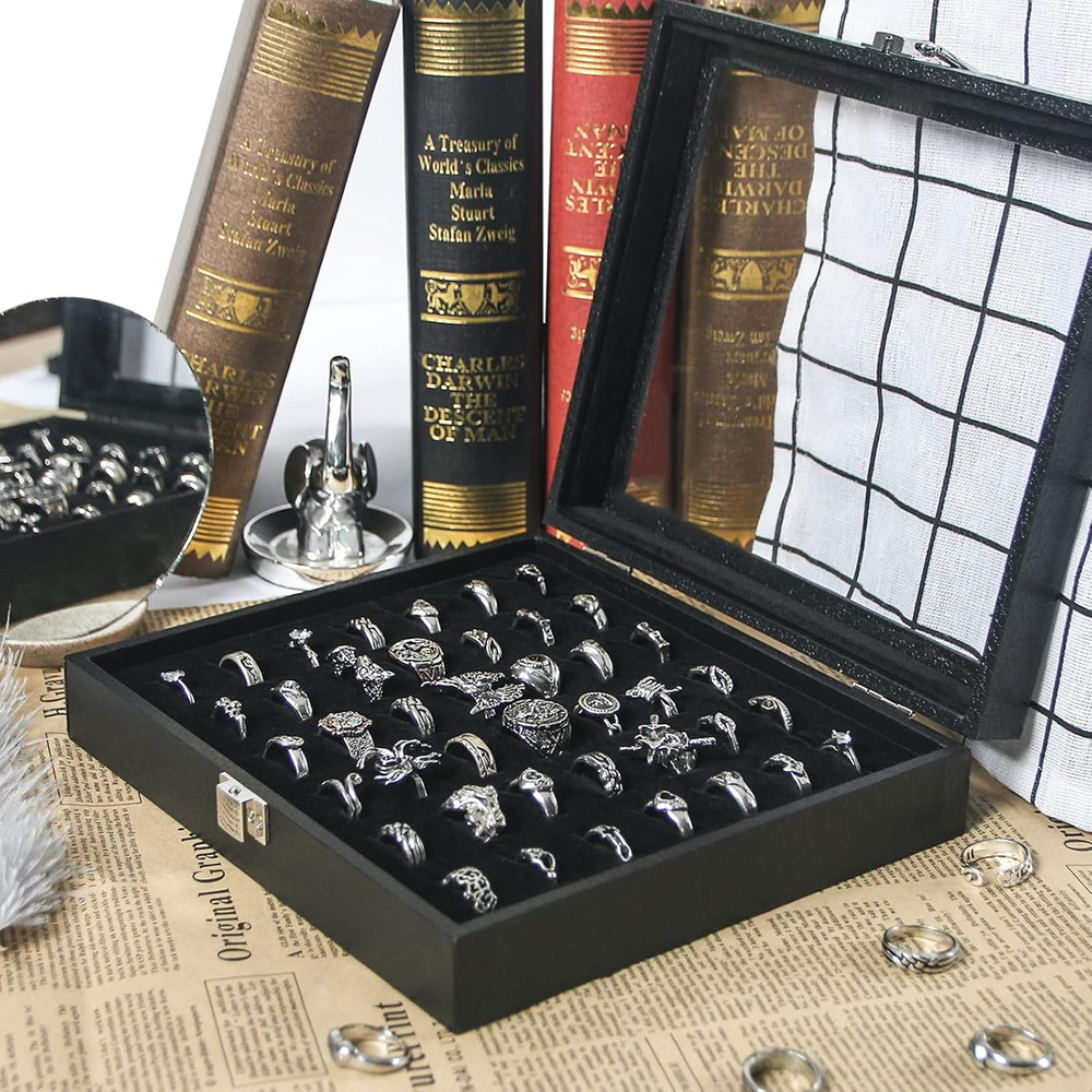 Ring Organizer Display Case Storage Tray Boxes for Multiple Rings