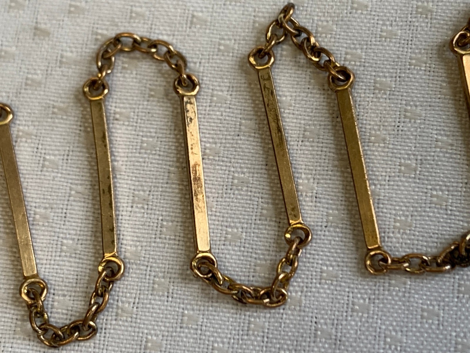 Antique 1/20 12K Gold Filled Pocket Watch Fob Vest Chain 15.5" Long Link Jewelry