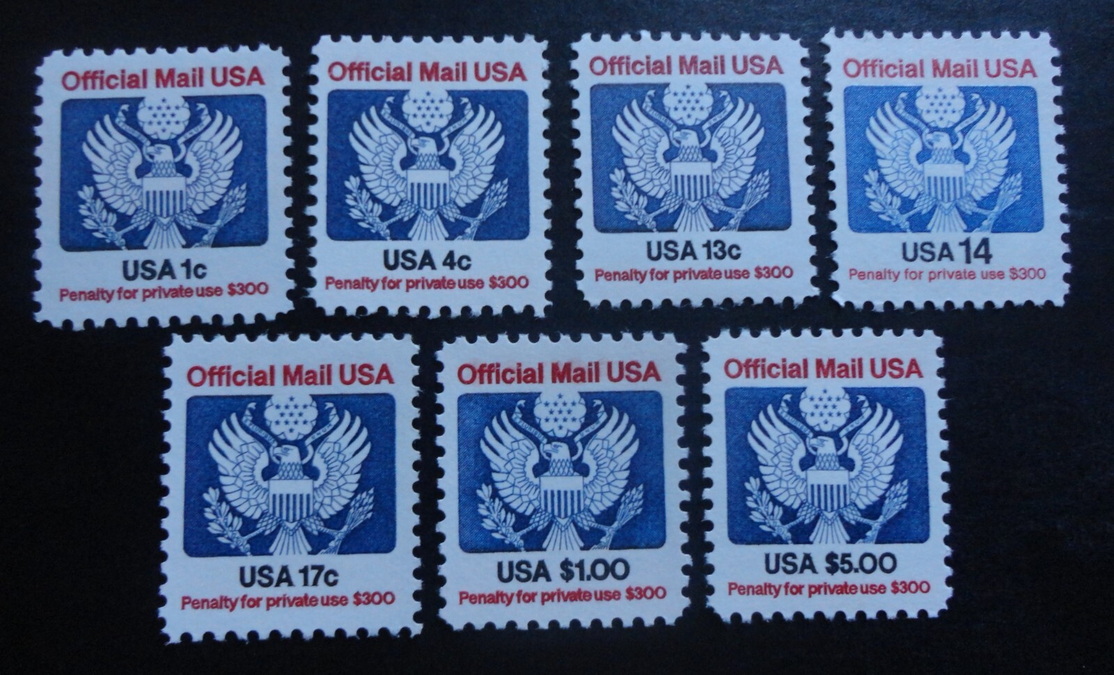 SCOTT #O127-0132 MINT NH OFFICIAL STAMPS incl. $1 & $5 HIGH VALUES
