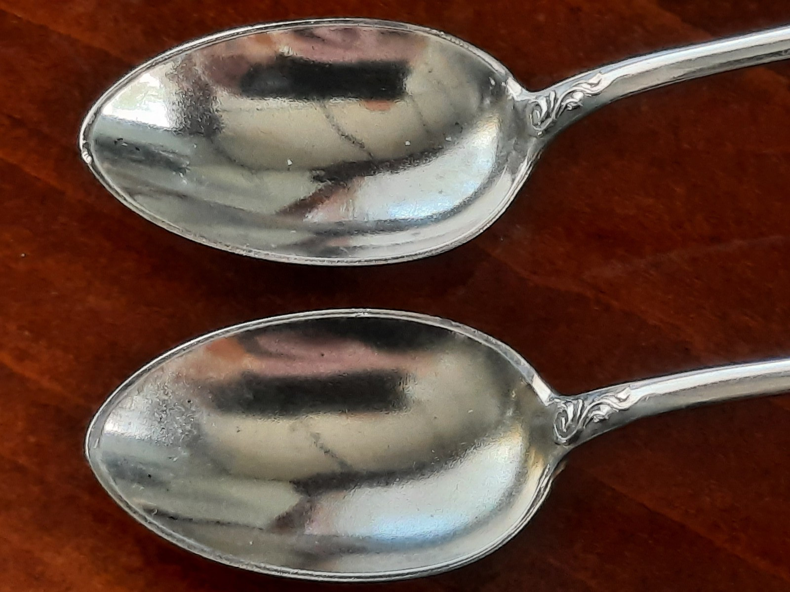 Pair Sterling Wood & Hughes Unknown Chrysanthemum Pattern Demitasse, No Mono