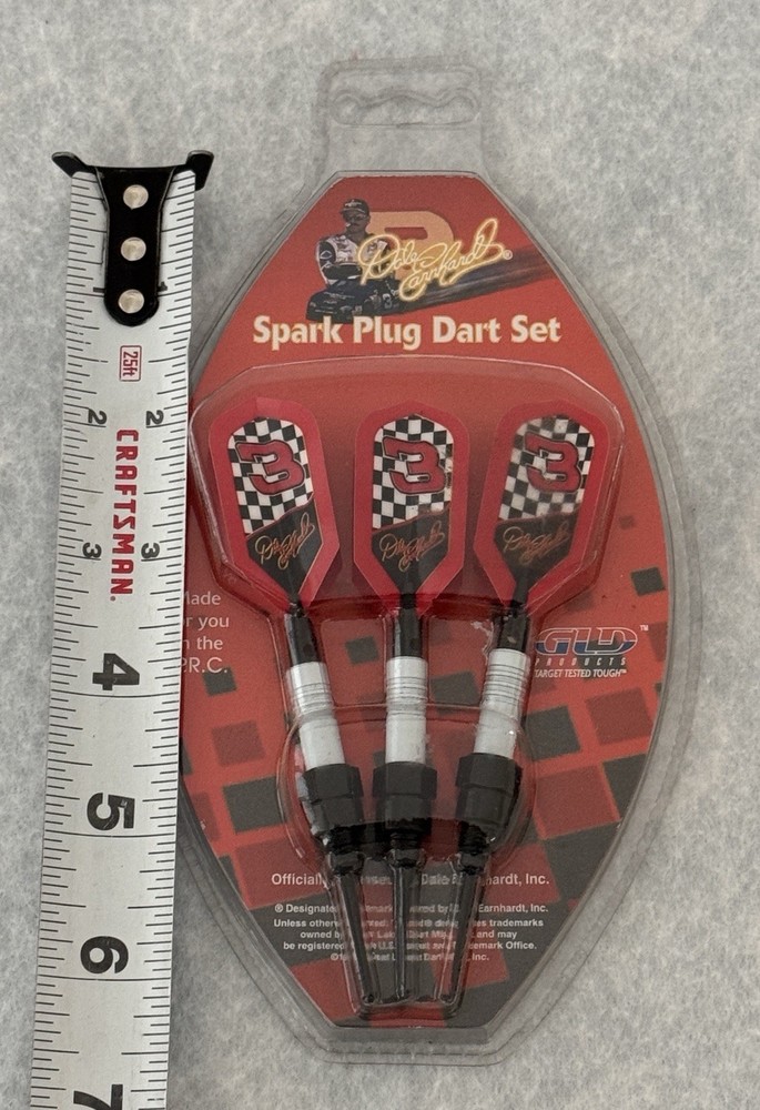 Dale Earnhardt Spark Plug Dart Set, Soft Tip with Checkered Flag Flights