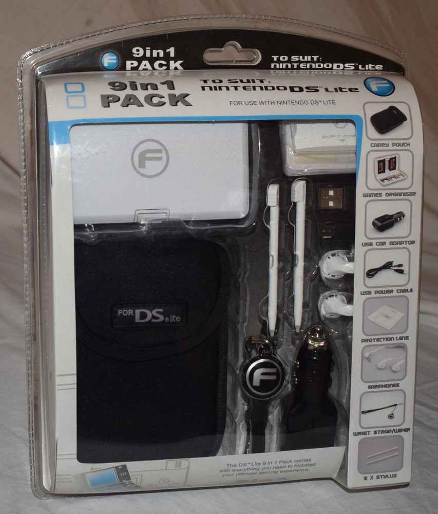 Futuretronics 9 in 1 Pack Nintendo DS Lite - NEW in Package - USB, Stylus, Power