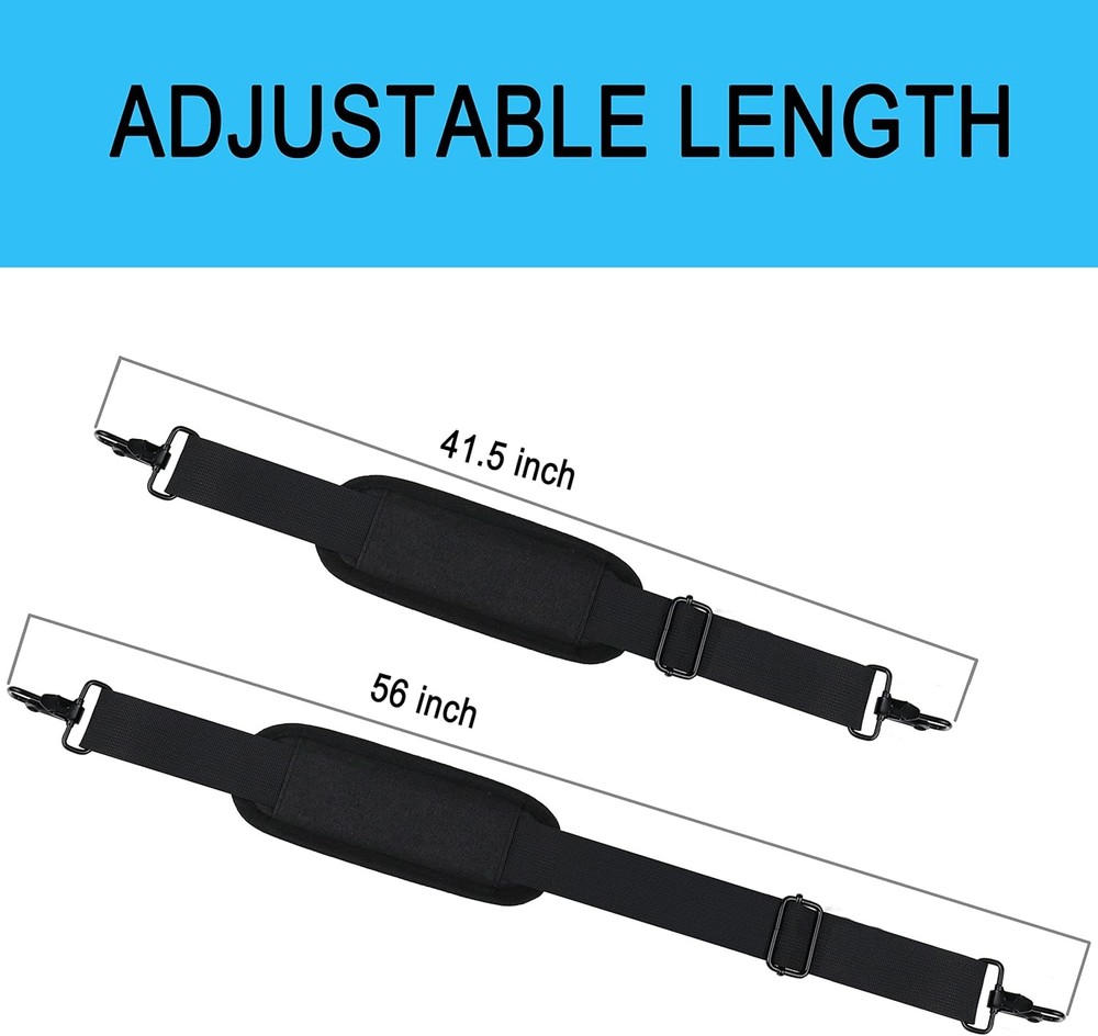 Askuko Shoulder Strap 56 Inch, Universal Adjustable Belt Black