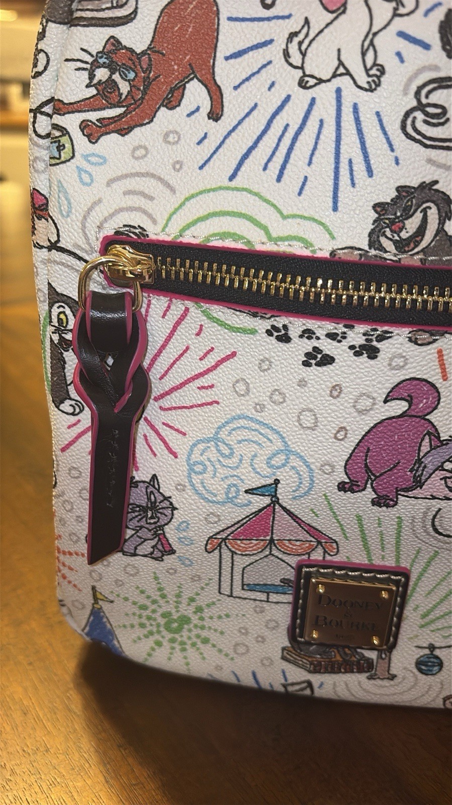 Disney Cats Sketch Dooney & Bourke Backpack White NWOT