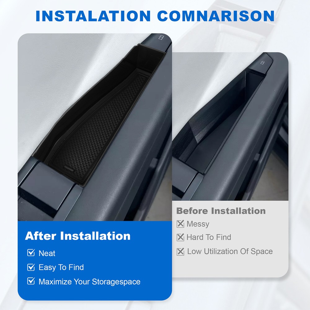 Front Door Handle Inserts for Tesla Cybertruck 2024, Storage Tray Box Caddy