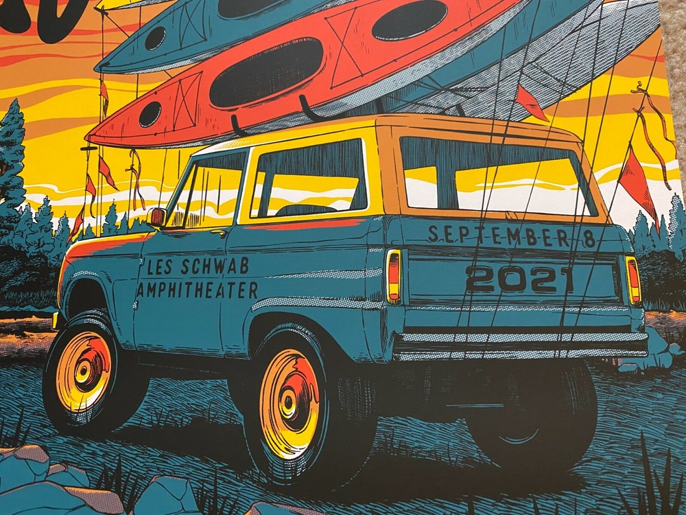 Dave Matthews Band Poster Les Schwab Amphitheatre Bend, OR 9/8/21