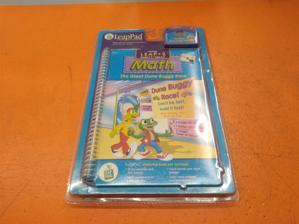 ⭐️⭐️⭐️⭐️⭐LeapPad Leap 2 Math Great Dune Buggy Race Interactive Book & Cartridge