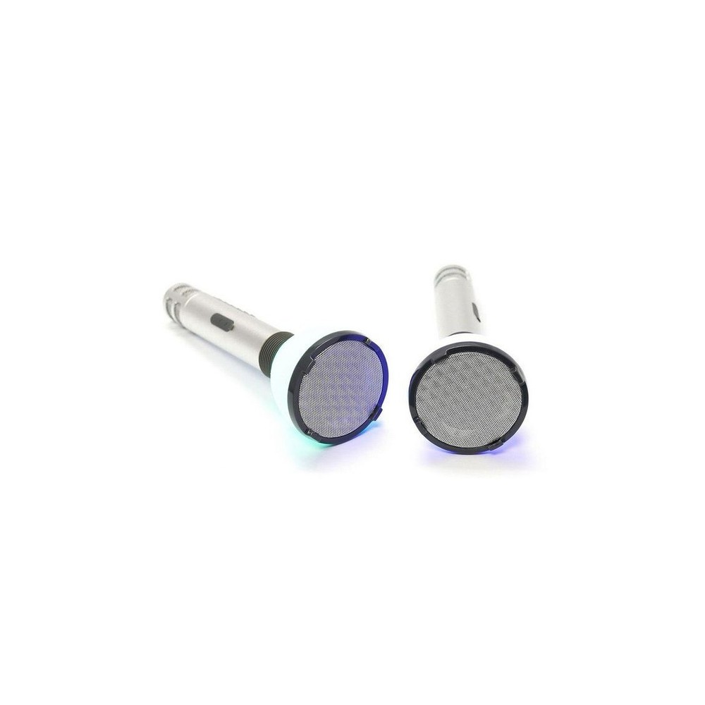 Bluetooth Karaoke Microphones Wireless Speakers Duet w/ Echo LED Lights 2pc