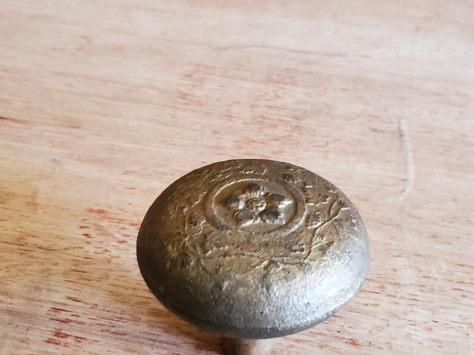 Doorknob Ornate Flower Floral Design Brass Tone Metal Vtg Antique Replacement