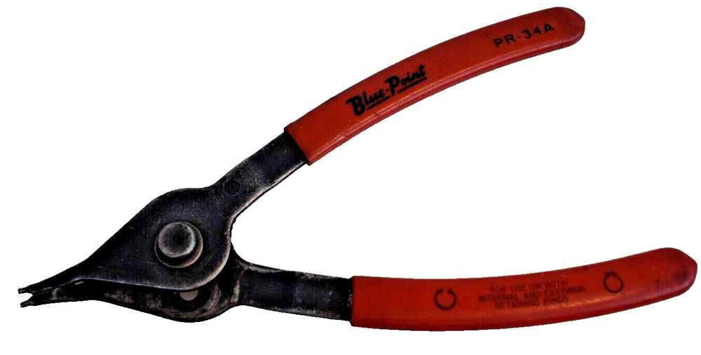 Blue Point Tools PR34A 7" Straight Retaining Snap Ring Pliers Internal External