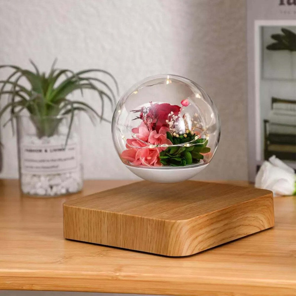 Eternal levitation lamp rose design with LED light