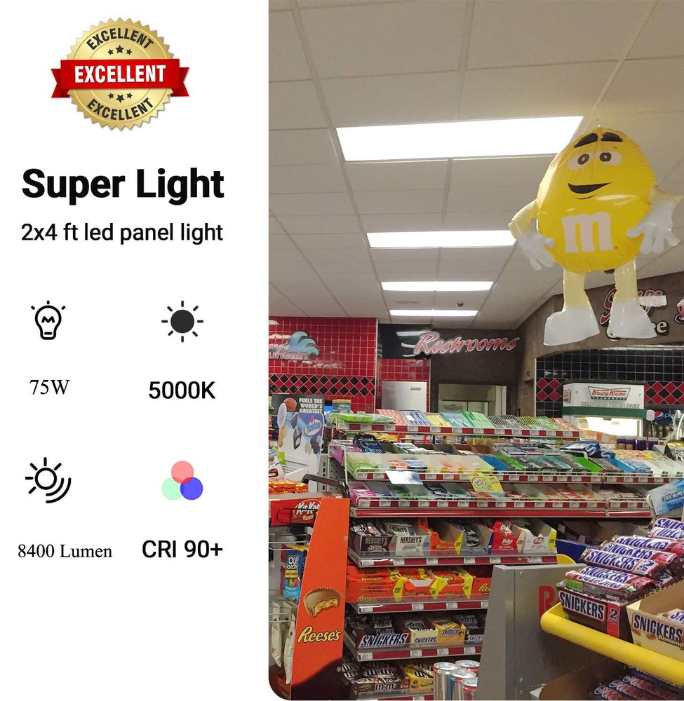 75 Watts 2x4ft 6700lumens LED Flat Panel Light Office Drop Ceiling Light 20-PACK