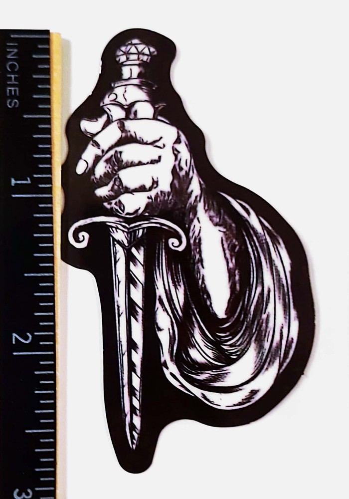 Sacrificial Hand Dagger Horror Waterproof Vinyl Sticker