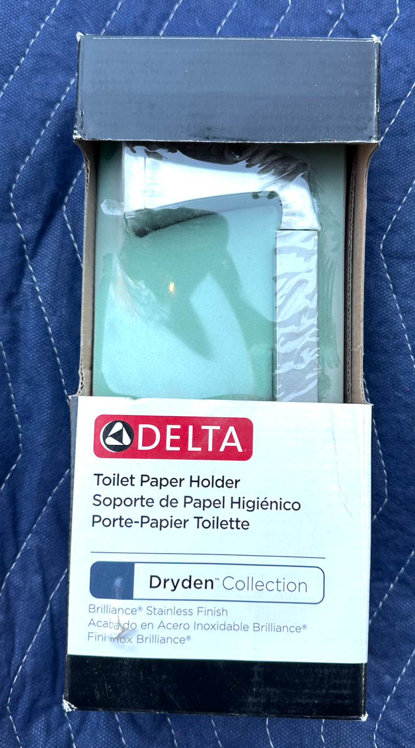 New Delta Dryden Pivoting Toilet Paper Holder Brilliance Stainless 75150-SS