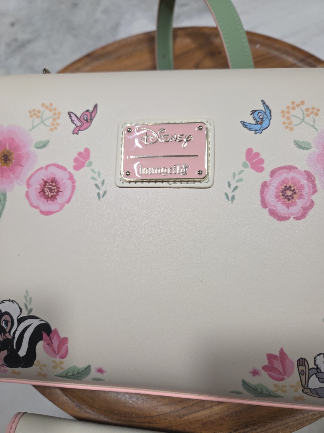 LOUNGEFLY DISNEY Crossbody Bag BAMBI THUMPER FLOWER Purse With WALLET !