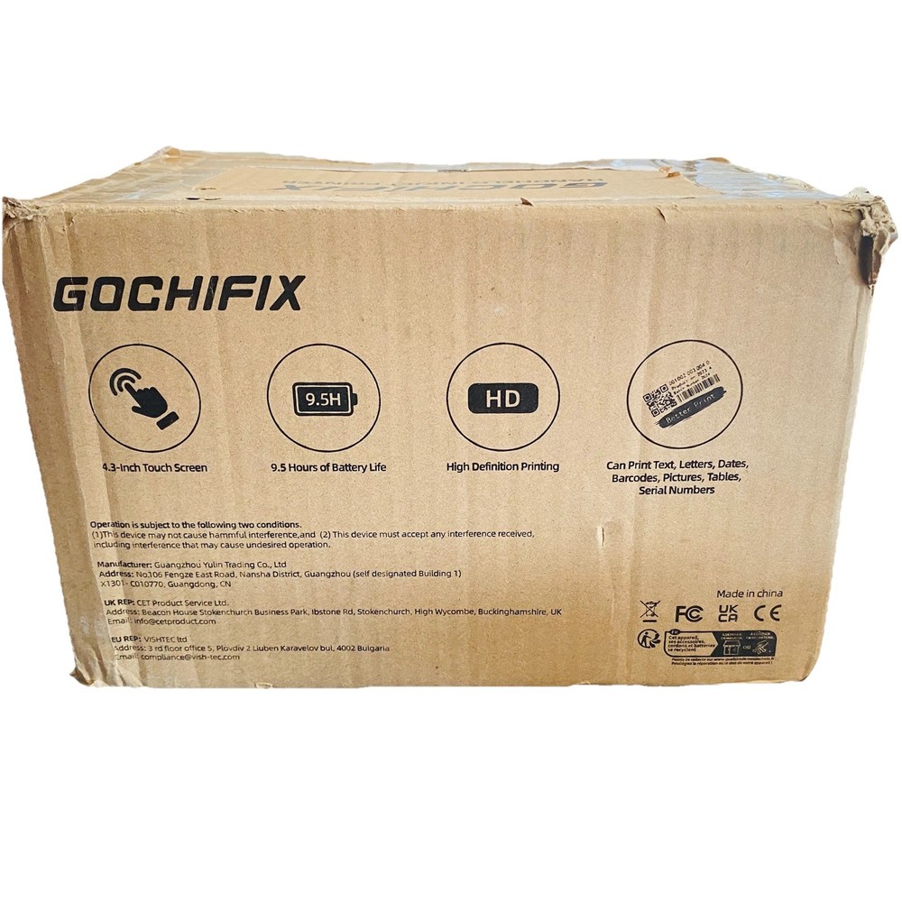 GOCHIFIX HIP-S05 Handheld Inkjet Printer 12.7mm — Open Box