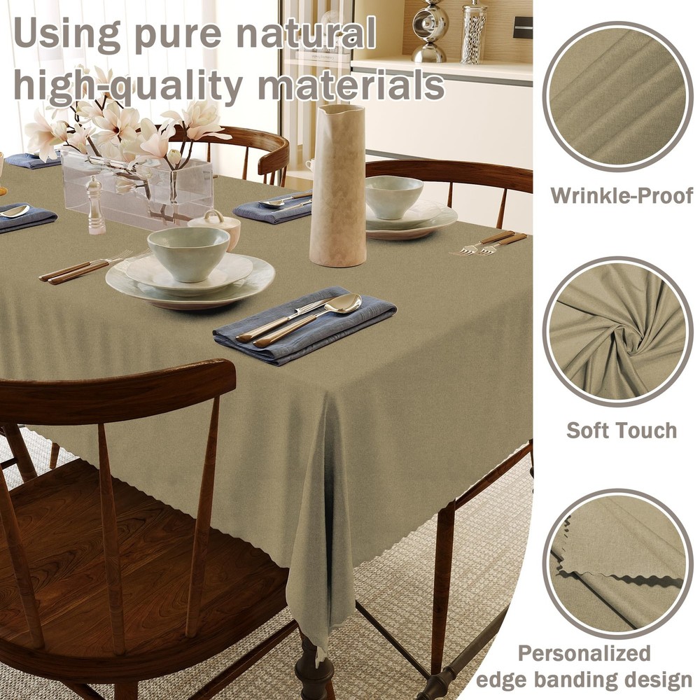 HX&OD Rectangular Tablecloth Waterproof Stain/Wrinkle Resistant Cationic Fabric