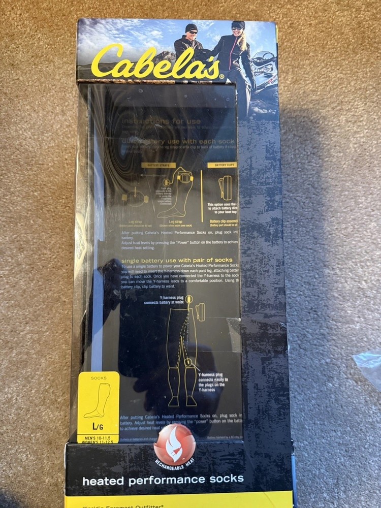 Cabelas Heated Performance Sox By Gerbing 7.4V Volt