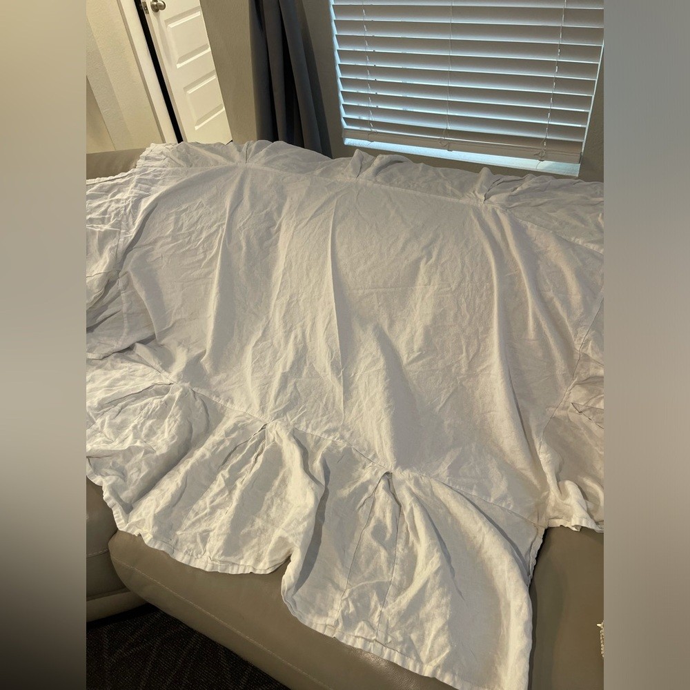 Baby & child Restoration hardware 100% linen crib bedsheet with attached skirt