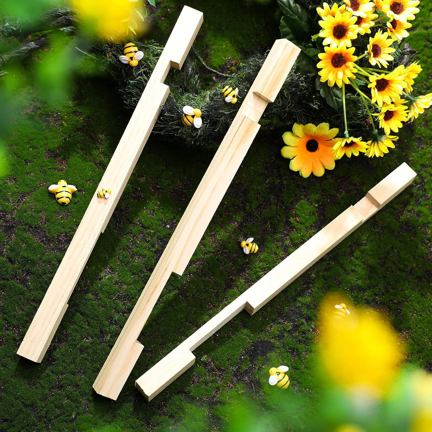 Amyhill 4 Pack Beehive Entrance Reducer 10 Frame Wooden Hive Entrance Reducer fo