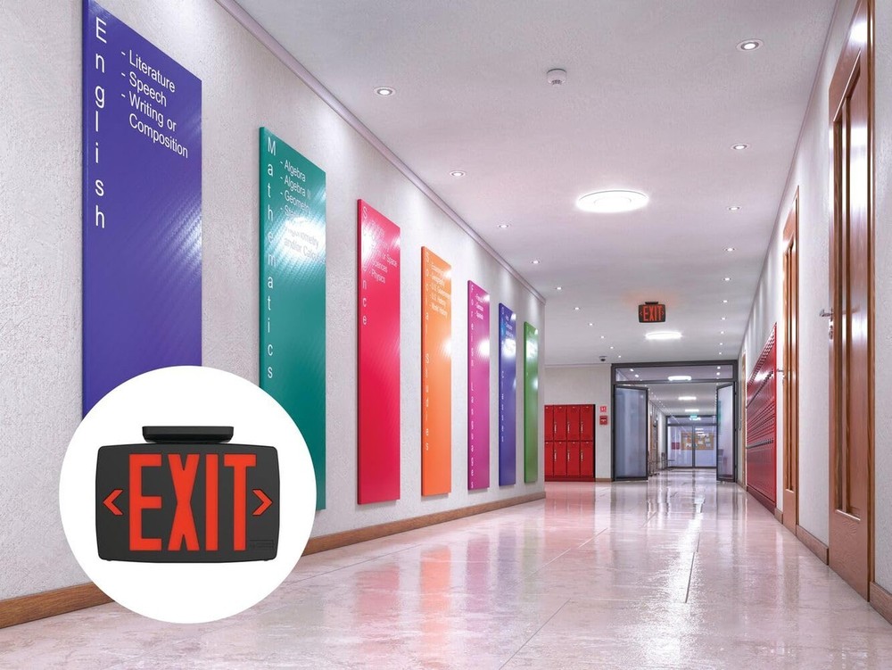 Lithonia Lighting Quantum LED Exit Sign, Dual Sided Emergency Exit Sign, Sele...