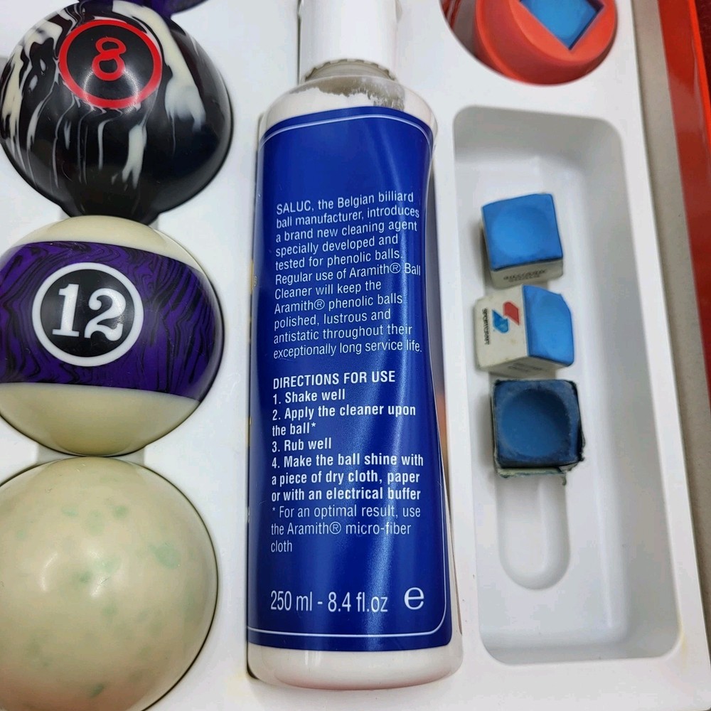 Complete Pool Ball Set 2-1/4” Marblized Design with Accessories