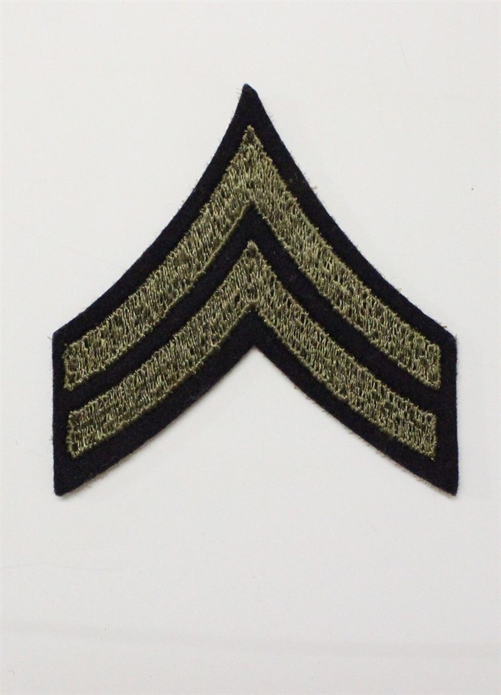 Army Chevron 1982: Corporal, single - WWII era, on felt