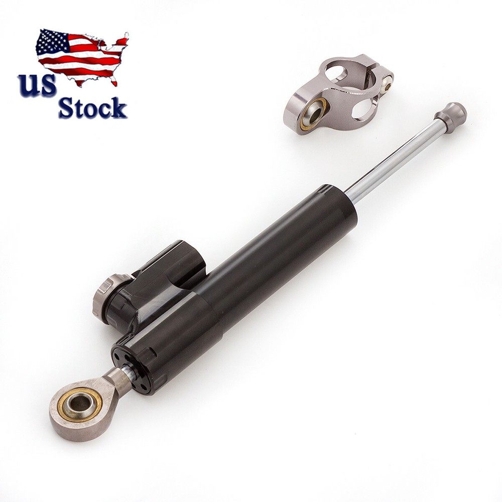 CNC Black&Grey Motorcycle Steering Damper Stabilizer Adjustable Aluminum Control