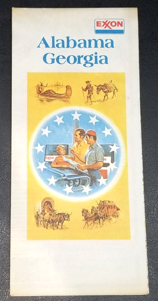 Alabama & Georgia 1976 Road Map Exxon