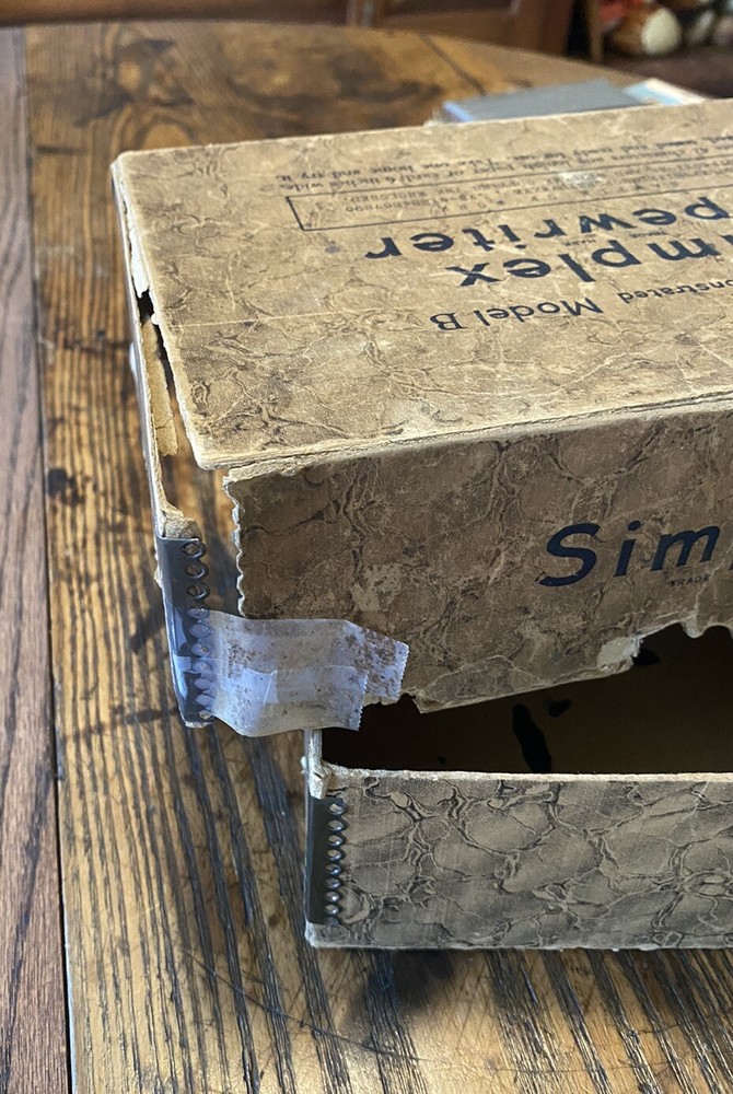 Antique Simplex Special Demonstrated Model B Typewriter Original Box