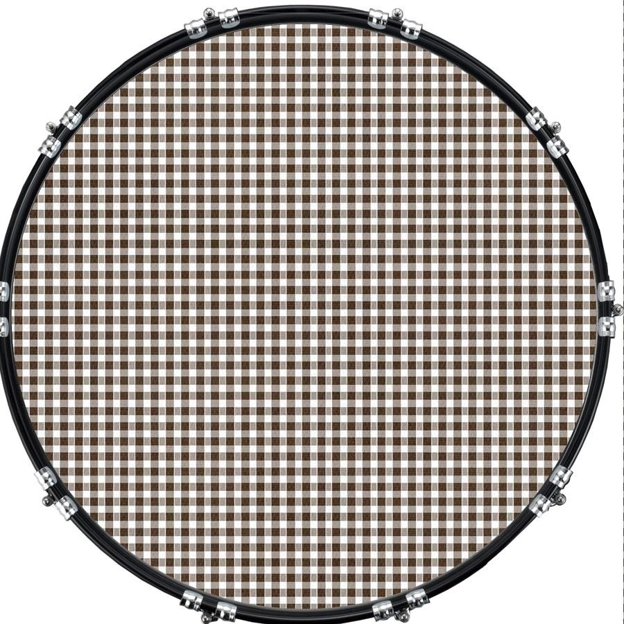 Custom 22" Kick Bass Drum Head Graphical Image Front Skin Checked