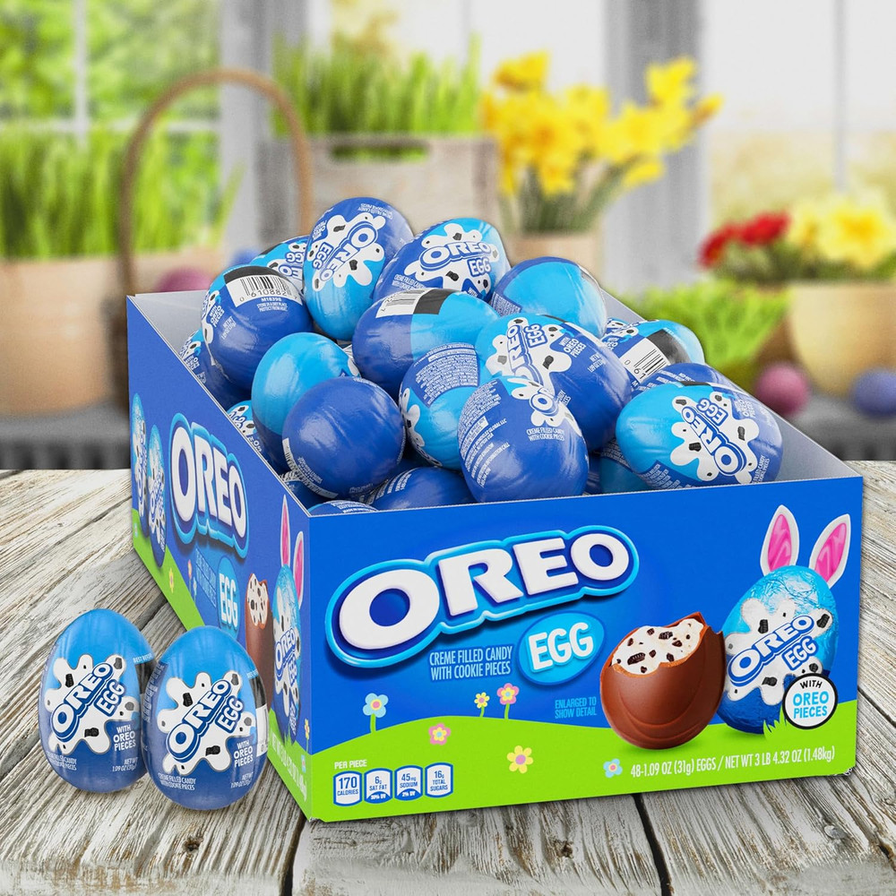 OREO Creme Filled Chocolate Candy Easter Egg, Bulk Easter Candy, 48 - 1.09 Oz Eg