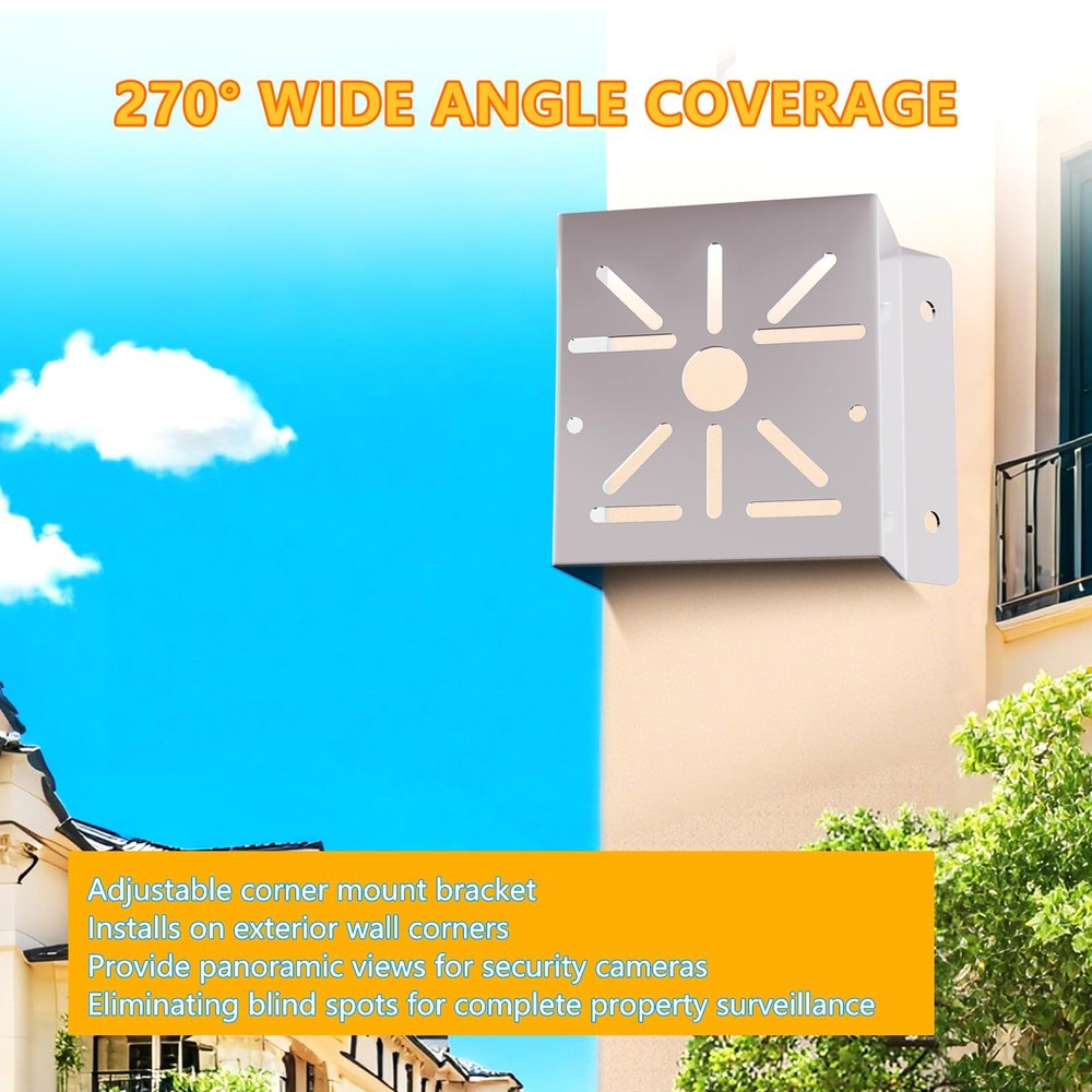 2 Pack Corner Wall Mount Bracket for Security Cameras - Adjustable Metal Wall...