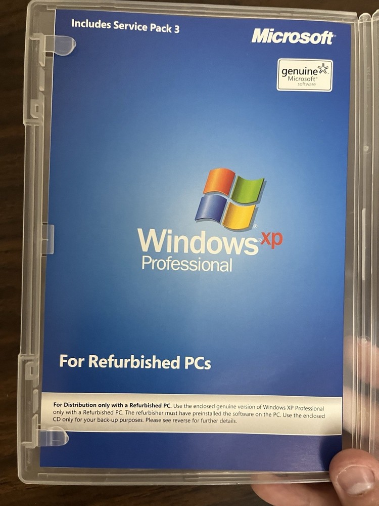 Microsoft Windows XP Professional Disc Case Insert No Product Key Vintage