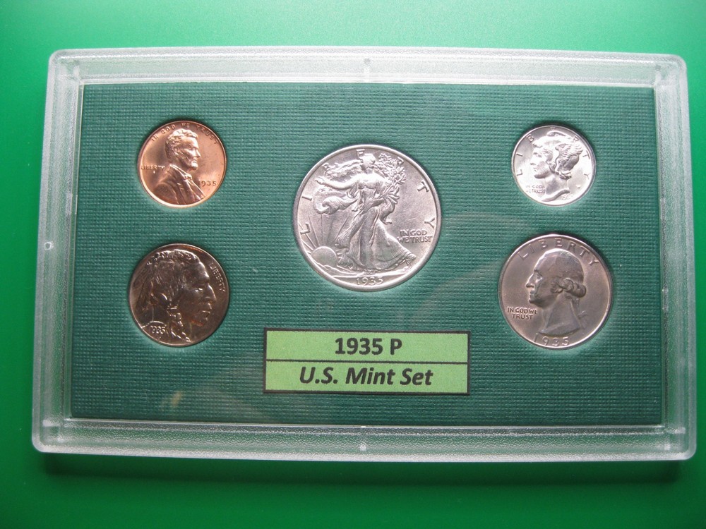 1935 P US Silver Mint Set Gem Brilliant Uncirculated!