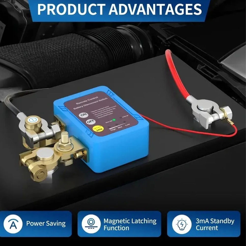 12V Car Remote Battery Disconnect Smart Voltage Kill Switch Automatic Power Off