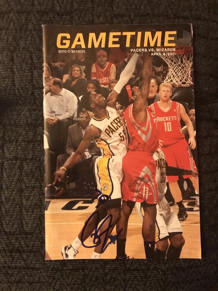 Indiana Pacers Gametime Program Magazine Signed By Roy Hibbert