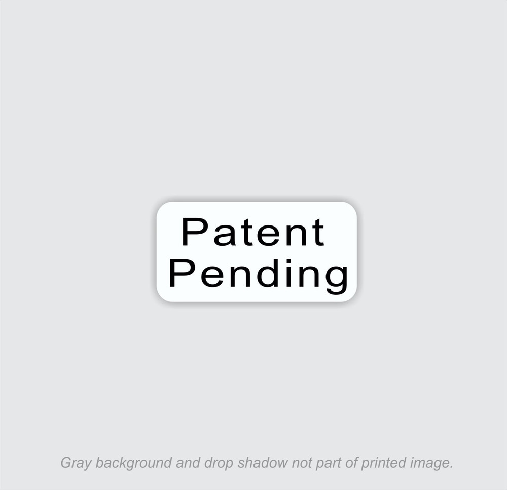 Patent Pending Stickers | size: 1" x .5" | quantity: 48 decals per sheet