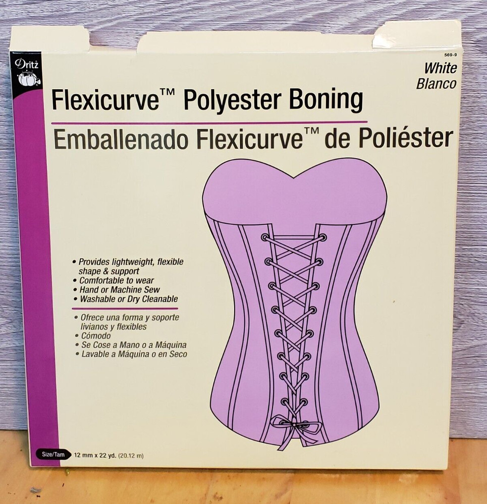 Dritz FLEXICURVE POLYESTER BONING For Shape & Support - White - 22-Yards - 569-9
