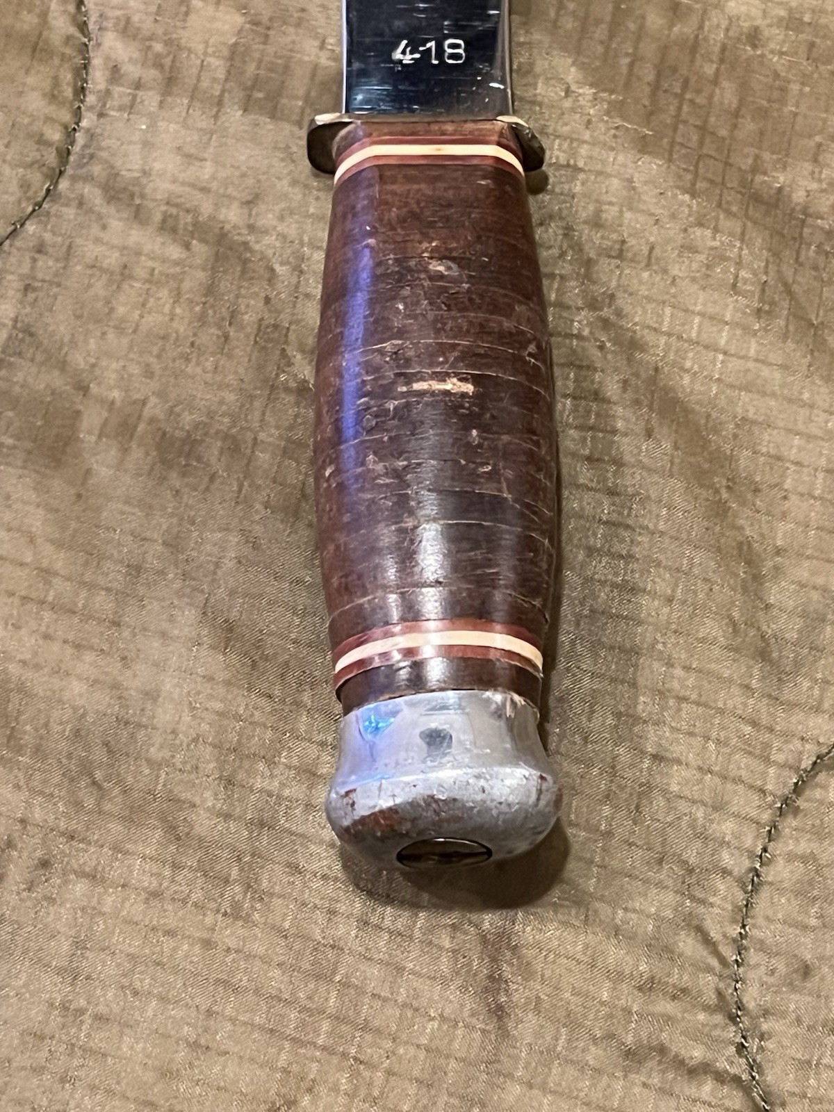 Vintage Edge Mark BULL’S EYE Throwing Knife w Sheath- Solingen Germany