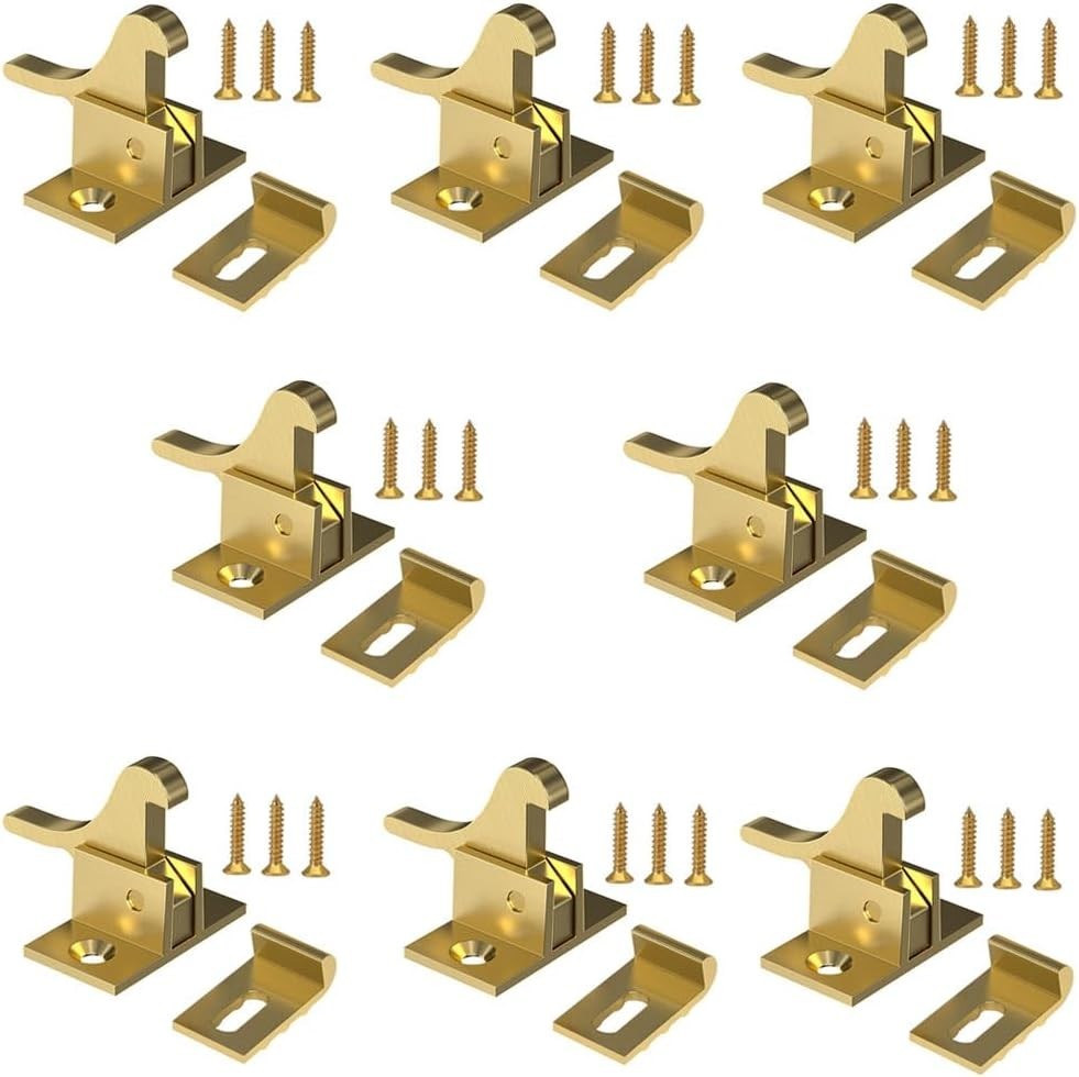 Durable Solid Brass Elbow Latch Pack – Ideal for Windows & Cabinet Doors (8 pcs)