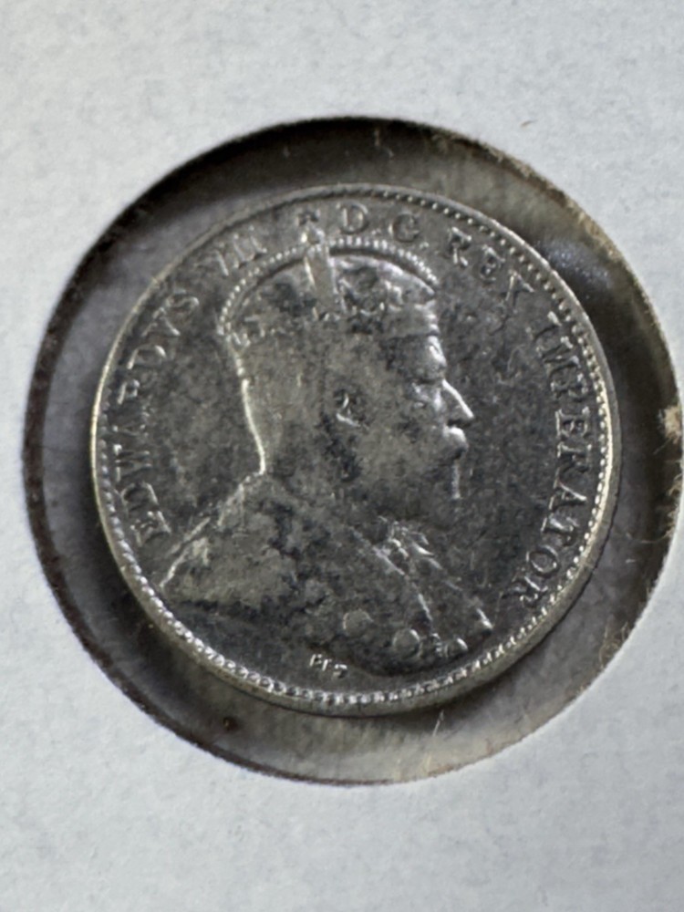 1904 Canada 5 Cents Small Silver Coin Cleaned