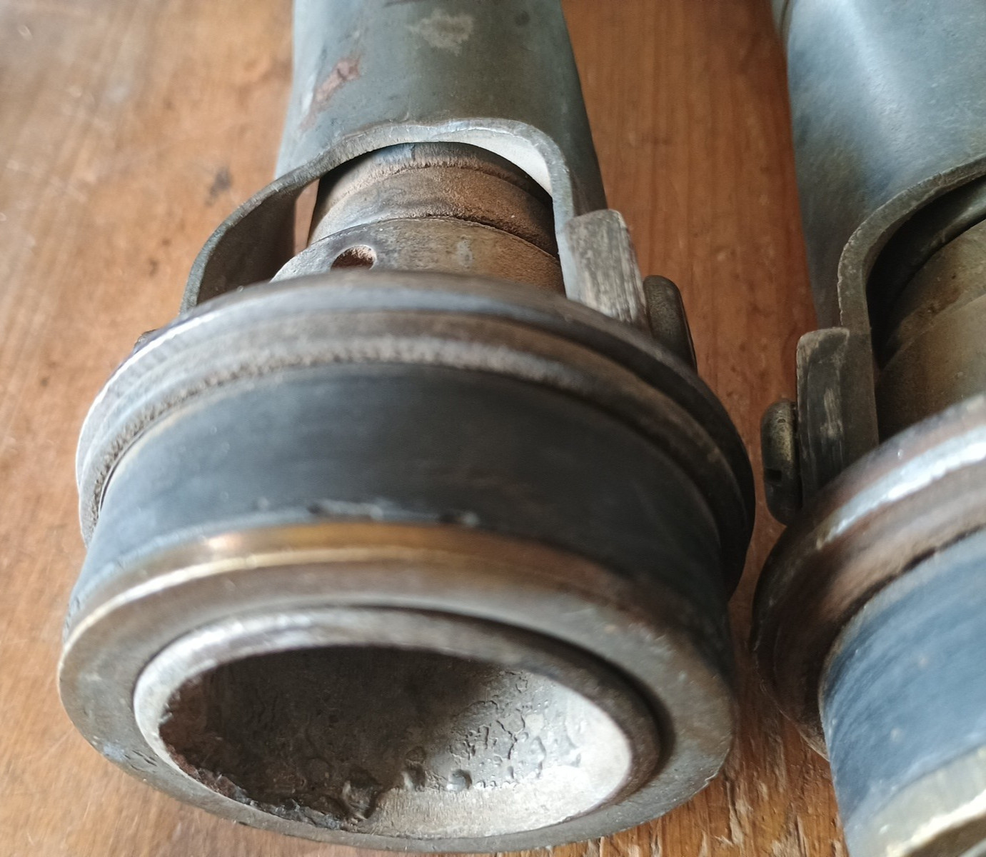 Lot of 2 Vintage Jerry Gas Can Flex Nozzle Spout w/ Screen Cap US Military Clamp