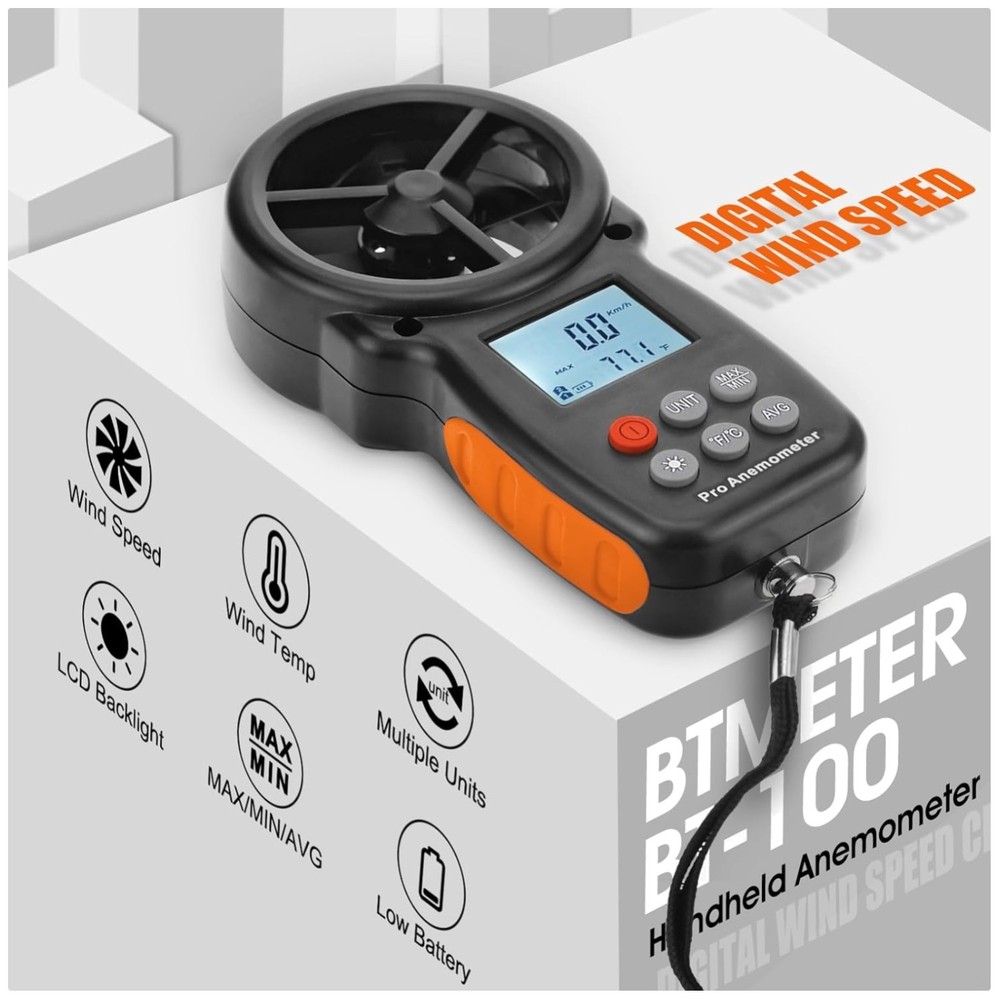 BT-100 Multifunction Wind Speed Temperature Meter