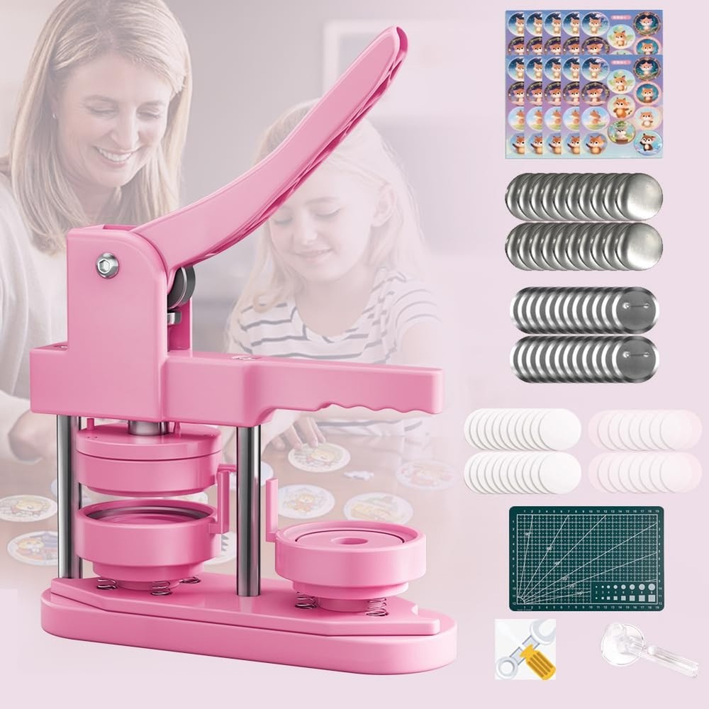Button Maker Machine 58mm - (3 Gen) Installation-Free (2.25in) DIY Badge Butt...