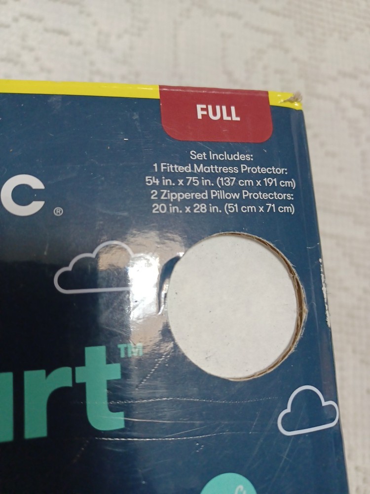 Serta Clean Start 3 Piece Protector Bundle Full Fitter Mattress 2 Zippered...