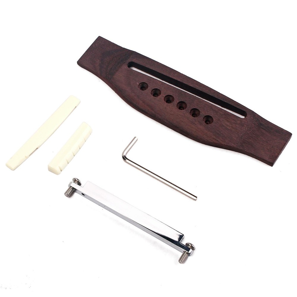 Durable Guitar String Bridge Shaft Saddle Nut Set For Steel String Folk Guitar
